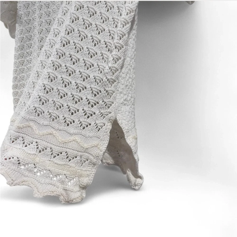 Coastal Grandma Vintage Knit Cardigan - Scallop Hem Rare 80s/90s Bett Mode - Picture 7 of 9